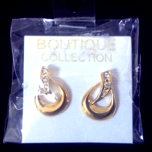 NWT-boutique Collection Earrings with Rhinestones - Picture 1 of 2